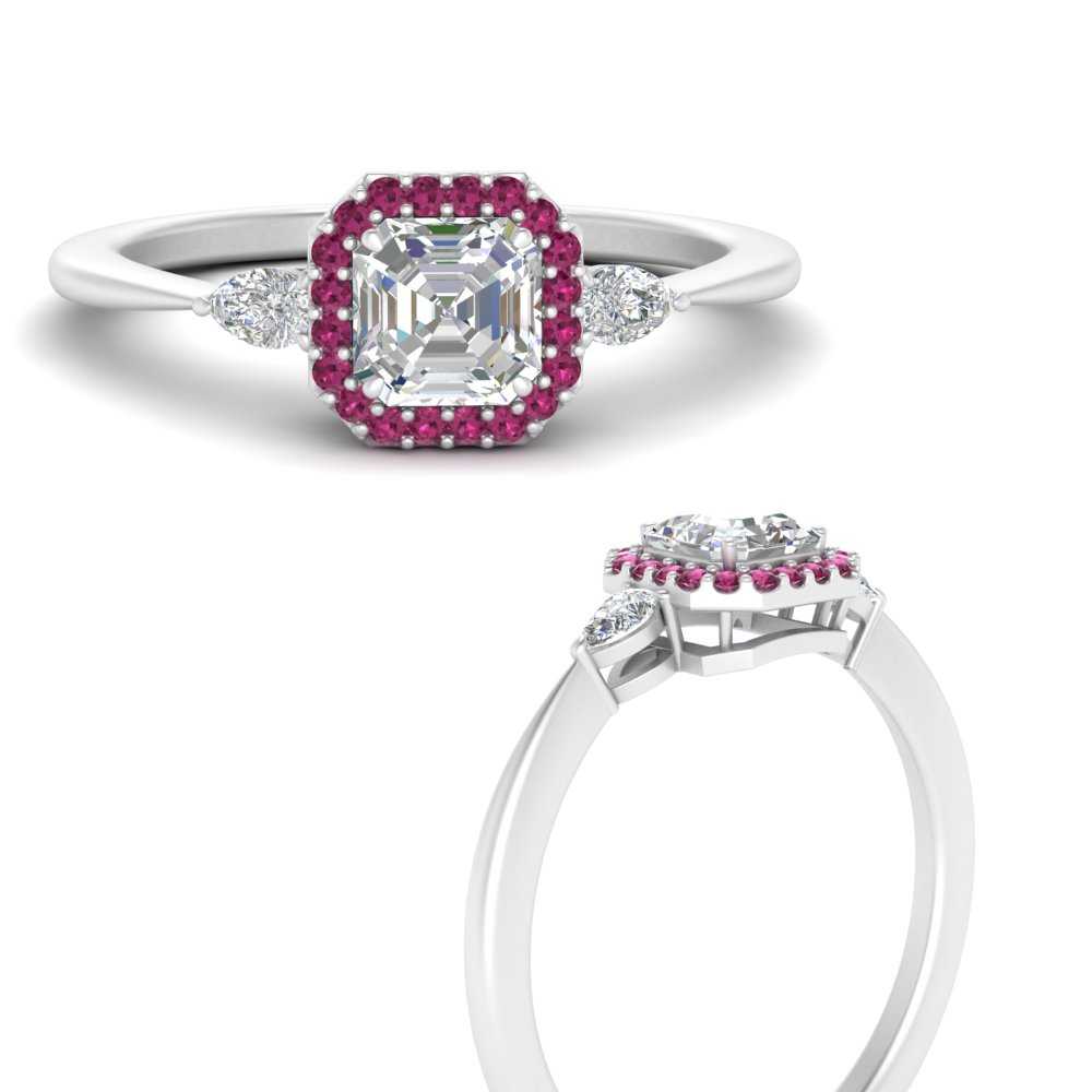 3-stone-pear-accents-asscher-cut-halo-diamond-engagement-ring-with-pink-sapphire-in-FD9570ASRGSADRPIANGLE3-NL-WG