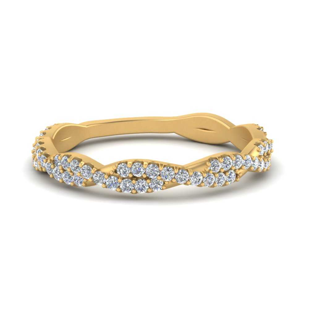Twisted Diamond Stacking Ring In Yellow Gold FD123325B NL YG 