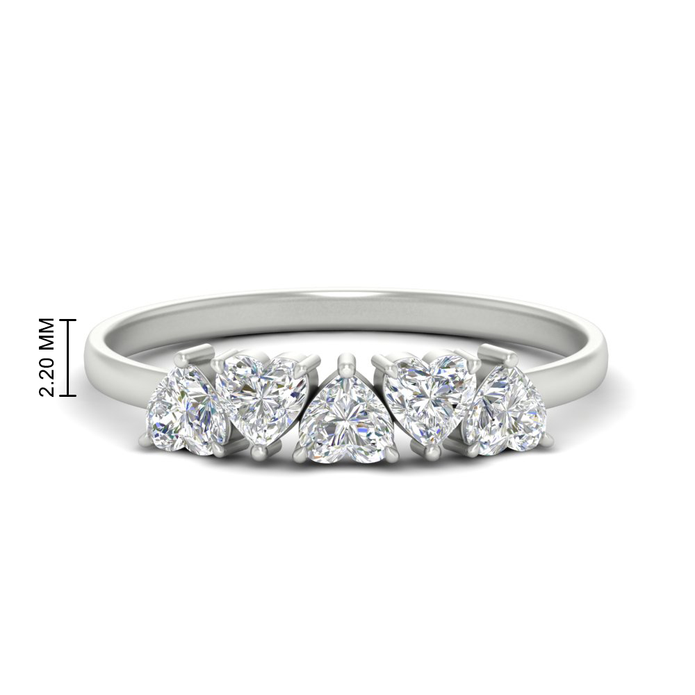 1.50 Carat Anniversary Ring Heart Shape Diamond with 14K White Gold White Diamond