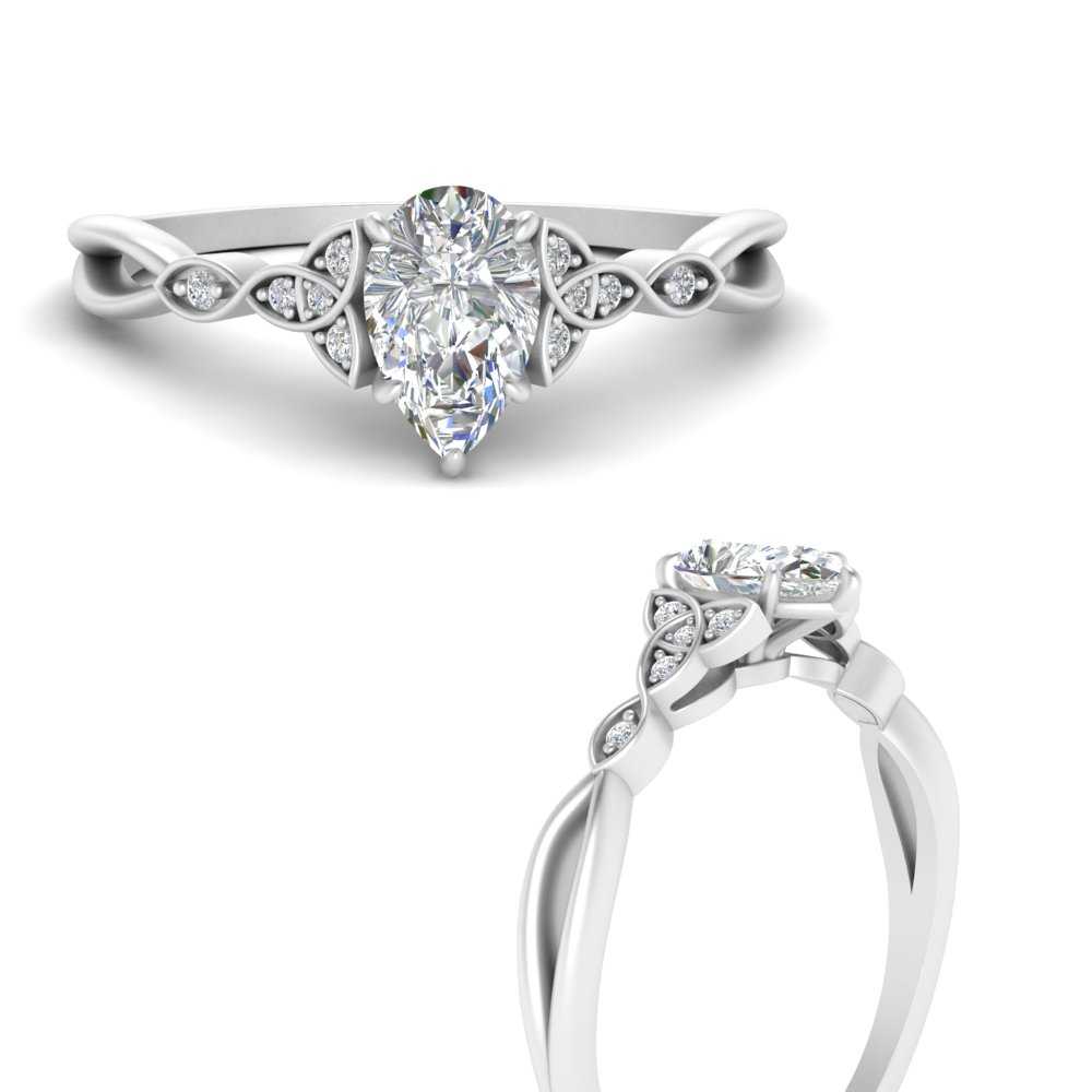 Irish Engagement Ring | Fiadh 14K White Gold 1ct Diamond Solitaire Celtic  Trinity Knot Ring at IrishShop.com | IJST10511