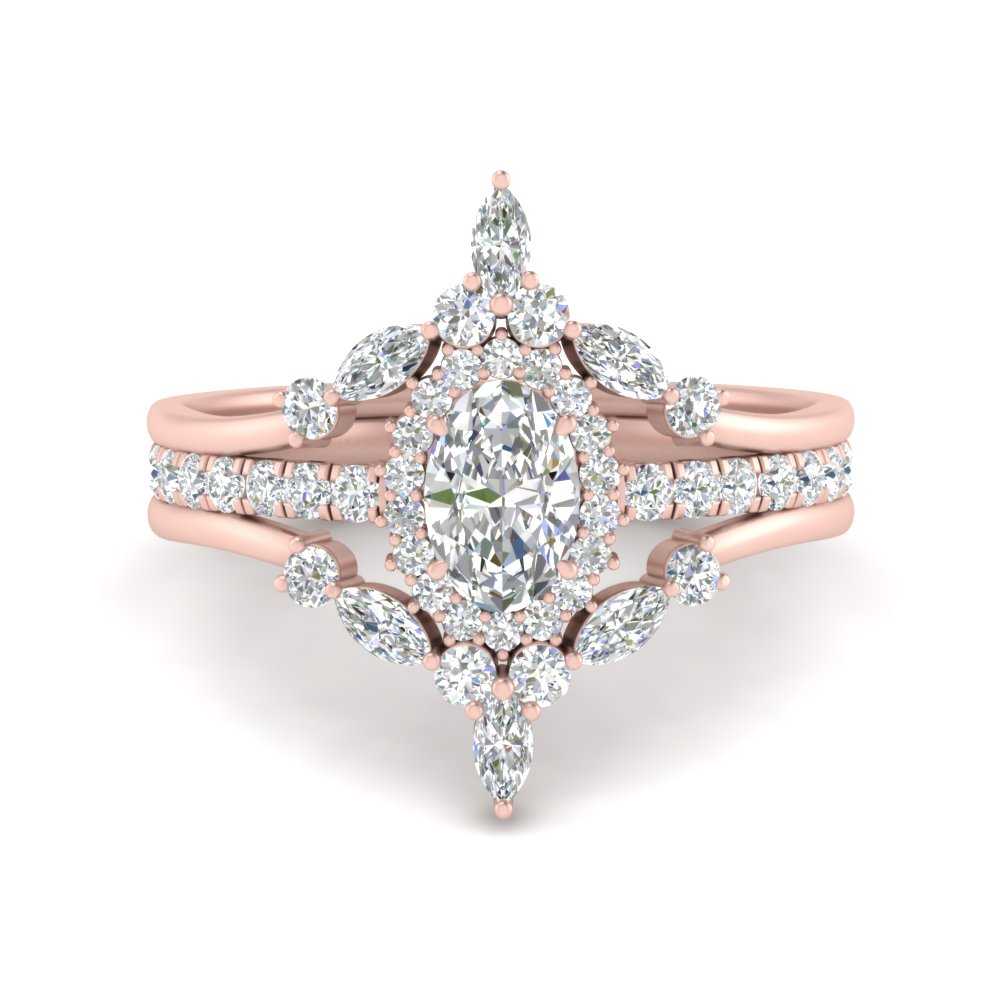 Black Diamond Engagement Ring Rose Gold Cluster Halo Diamond Oval