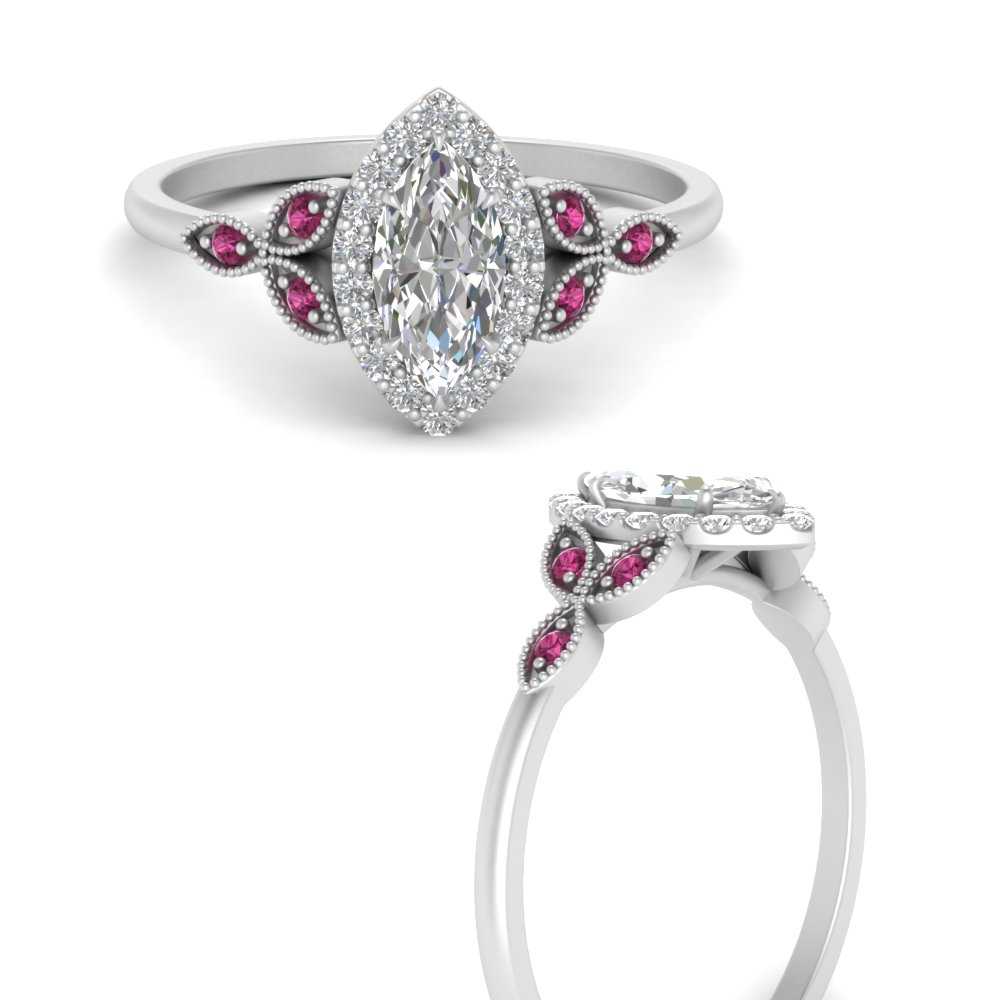 Maisie Marquise: Pink Sapphire & Diamonds - Yellow Gold Engagement Ring