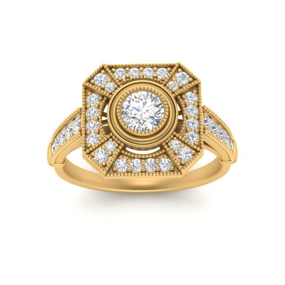 Victorian Antique Vintage Diamond Engagement Ring In 14K Yellow Gold ...