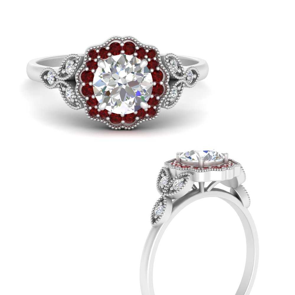 antique-Floral-Halo-diamond-engagement-ring-with-ruby-in-FD9784RORGRUDRANGLE3-NL-WG