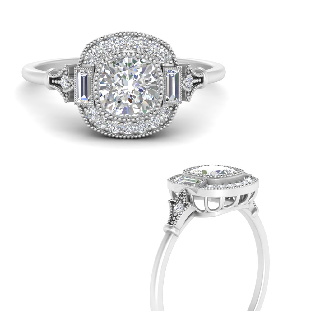 Old Mine Cut White Diamond Ring Art Deco Ring Wedding Ring For Women Vintage RingBridesmaid Gift Pre-Engagement Ring CZ Diamond Ring
