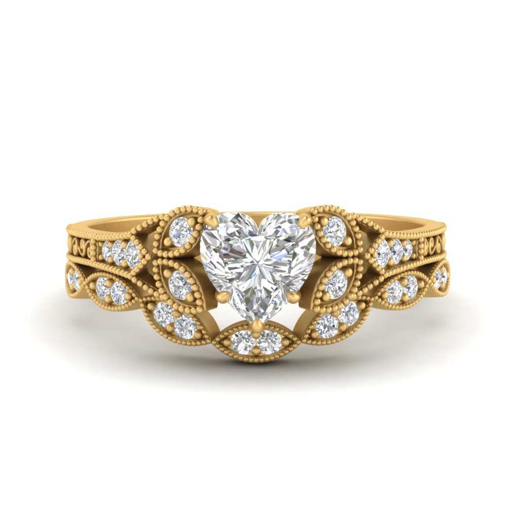 floral-heart-shaped-diamond-wedding-ring-set-in-FD9816HT-NL-YG