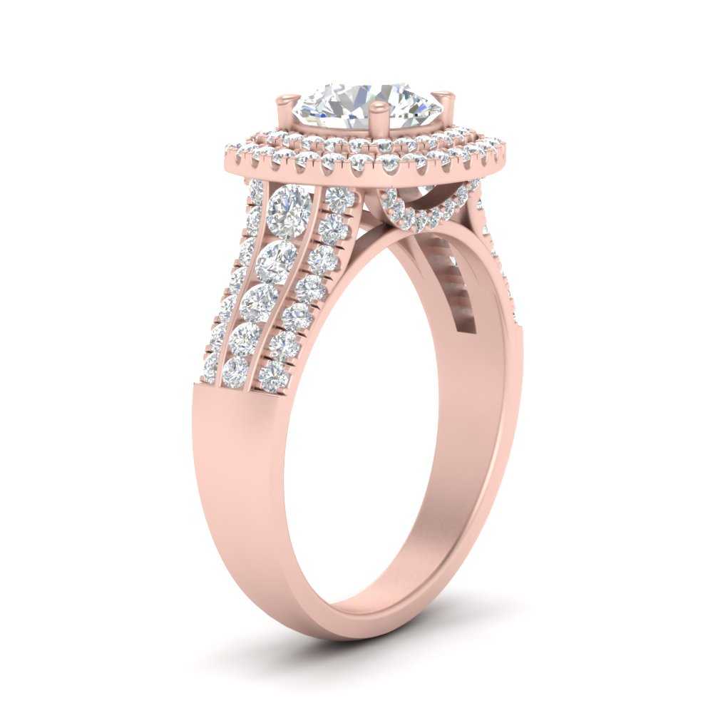 Big Round Diamond Engagement Ring In 14K Rose Gold | Fascinating Diamonds