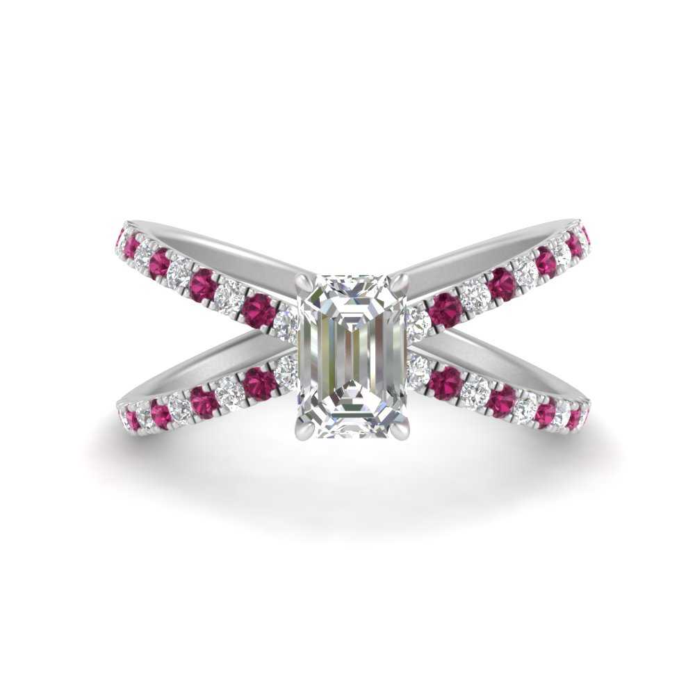 cross-band-emerald-cut-lab diamond engagement-ring-with-pink-sapphirein-in-FD9890EMRGSADRPI-NL-WG