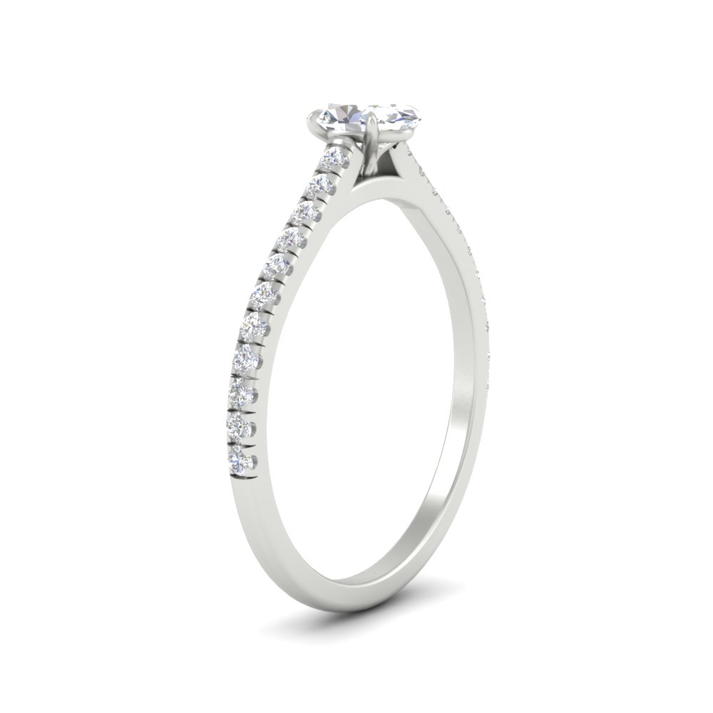 0.75 Carat Oval Shaped Gorgeous Diamond Ring with 14K White Gold White Diamond
