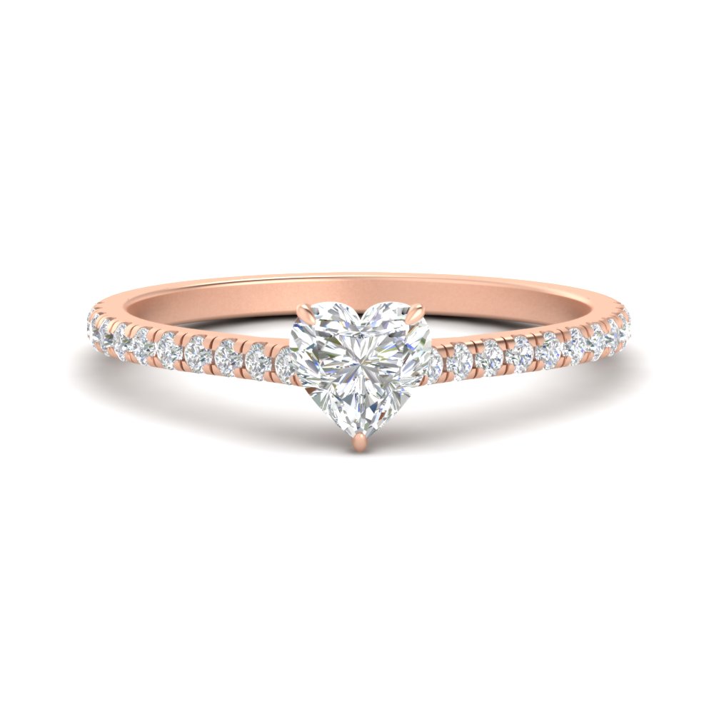 1.50 Carat Heart Shaped Beautiful Diamond Ring with 14K Rose Gold White Diamond