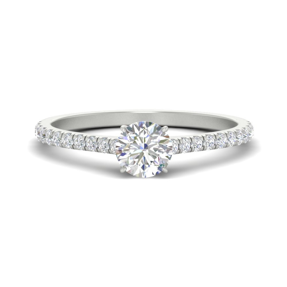2 Carat Beautiful Round Cut Half Eternity Diamond Ring with 14K White Gold White Diamond