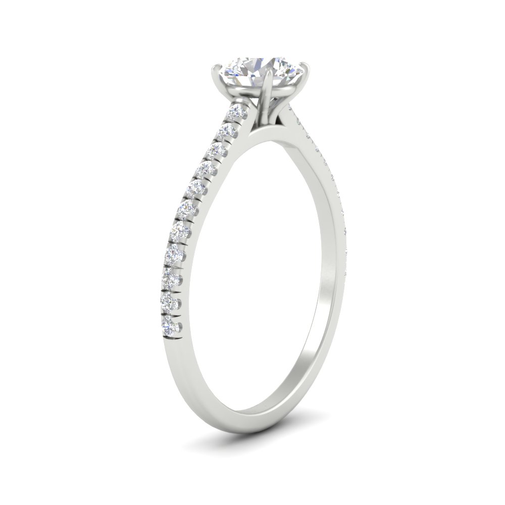 2 Carat Beautiful Round Cut Half Eternity Diamond Ring with 14K White Gold White Diamond