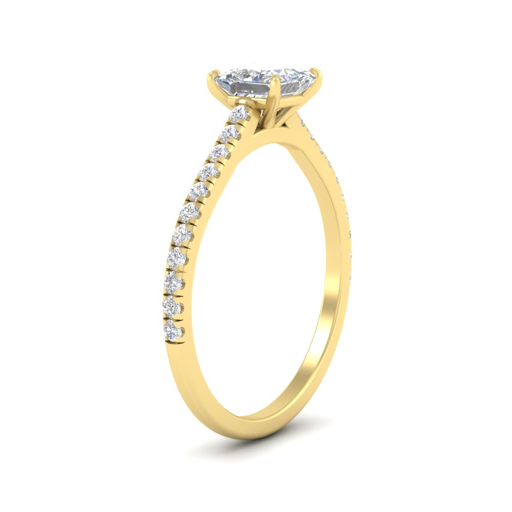 3 Carat Princess Cut Gorgeous Half Eternity Diamond Ring with 14K Yellow Gold White Diamond