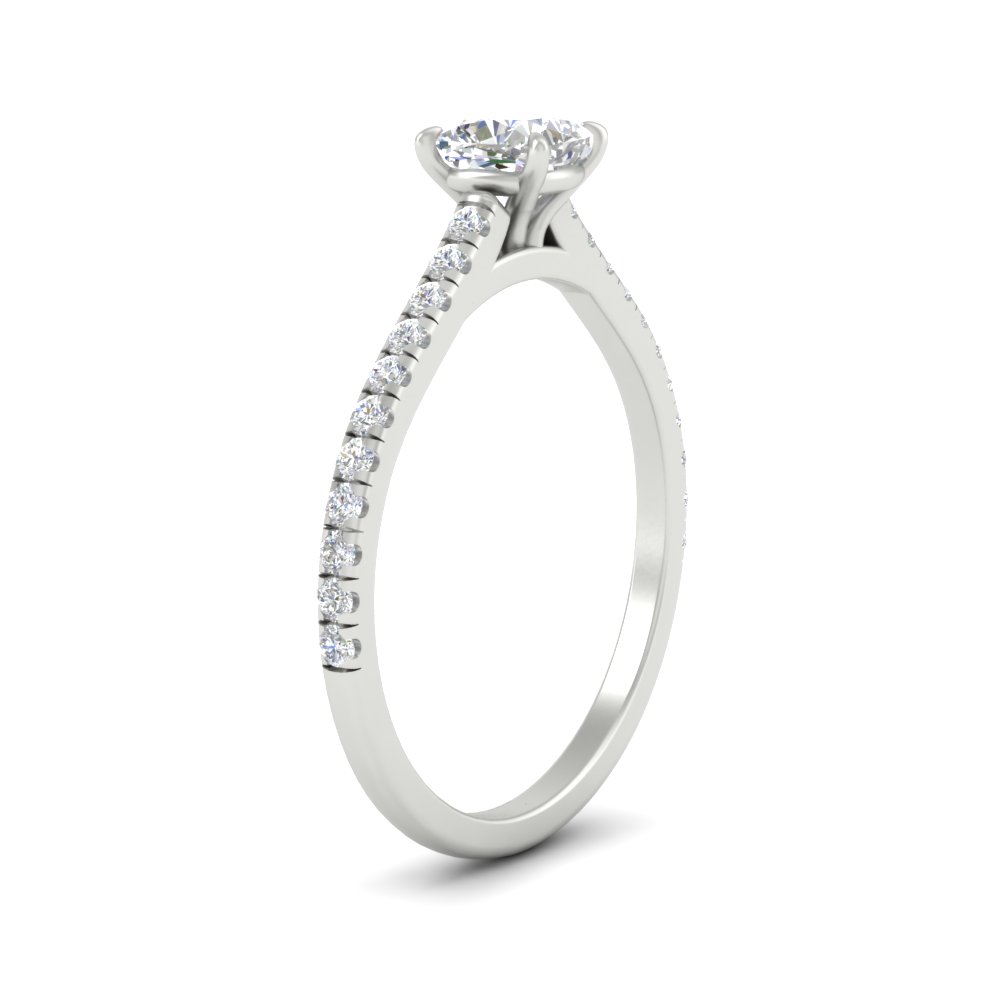 Cushion Cut Diamond 0.75 Carat Beautiful Ring with 14K White Gold White Diamond