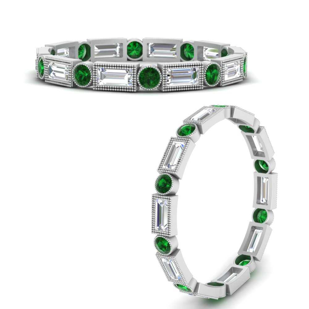 vintage-baguette-and-round-diamond-wedding-band-with-emerald-in-FD9971BGEMGRANGLE3-NL-WG
