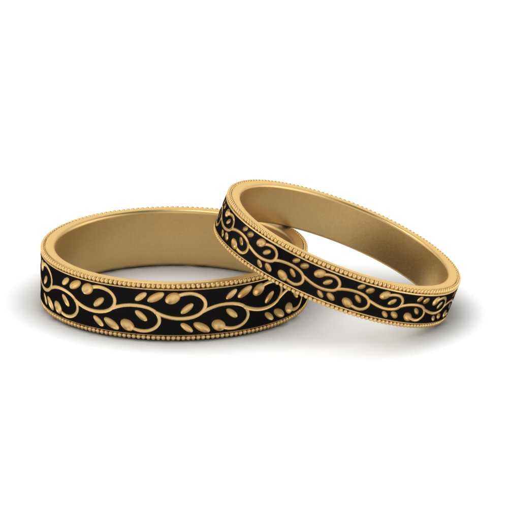 black-enamel-him-and-her-matching-wedding-band-in-FD9995-NL-YG