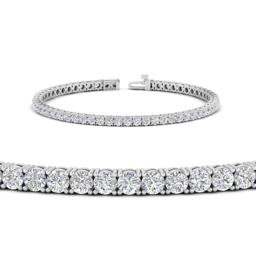 6 Carat Round Diamond Tennis Bracelet With Moissanite Diamond In 14K White  Gold