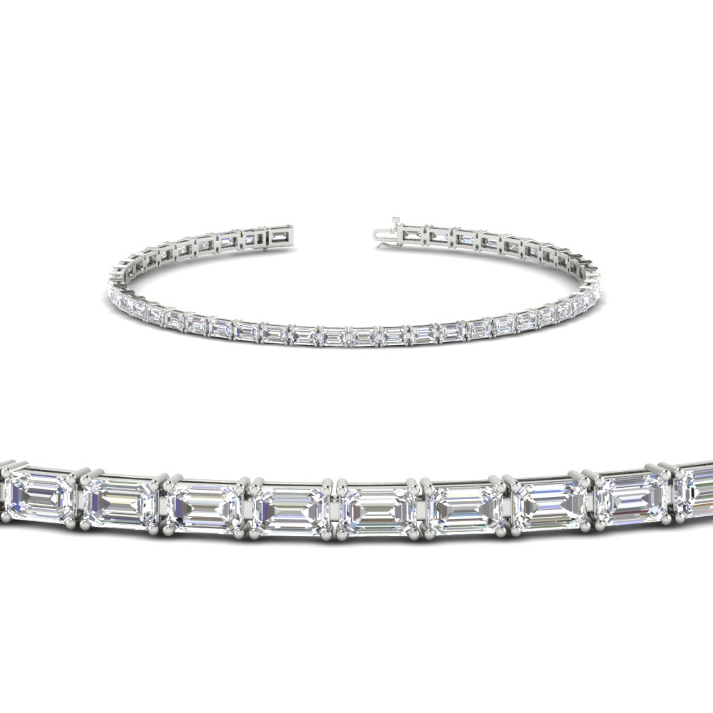  Emeraled Cut East West tennis bracelet in white gold FDBRC10220 05 CTANGLE2 NL WG