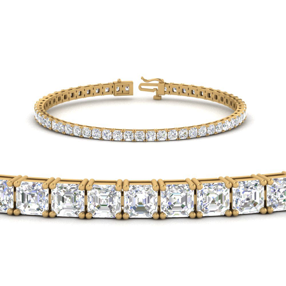 asscher-cut-8-carat-diamond-tennis-bracelet-in-FDBRC10367-15CT-NL-YG