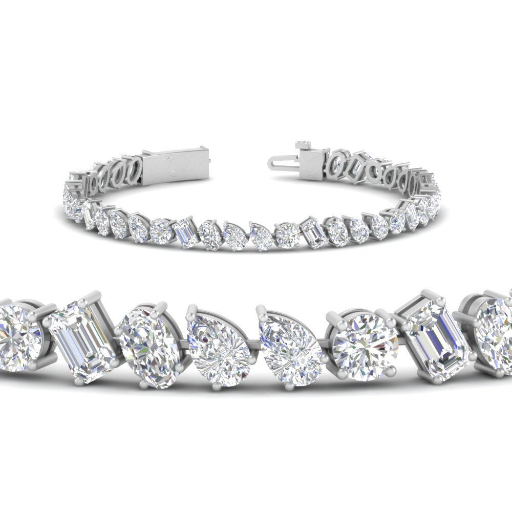 mixed diamond cut tennis bracelet 12 carat in FDBRC10433 NL WG