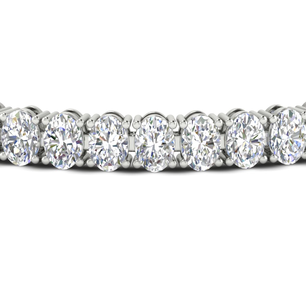 18 Ct. Oval Shaped Basket Tennis Bracelet with 14K White Gold White Diamond