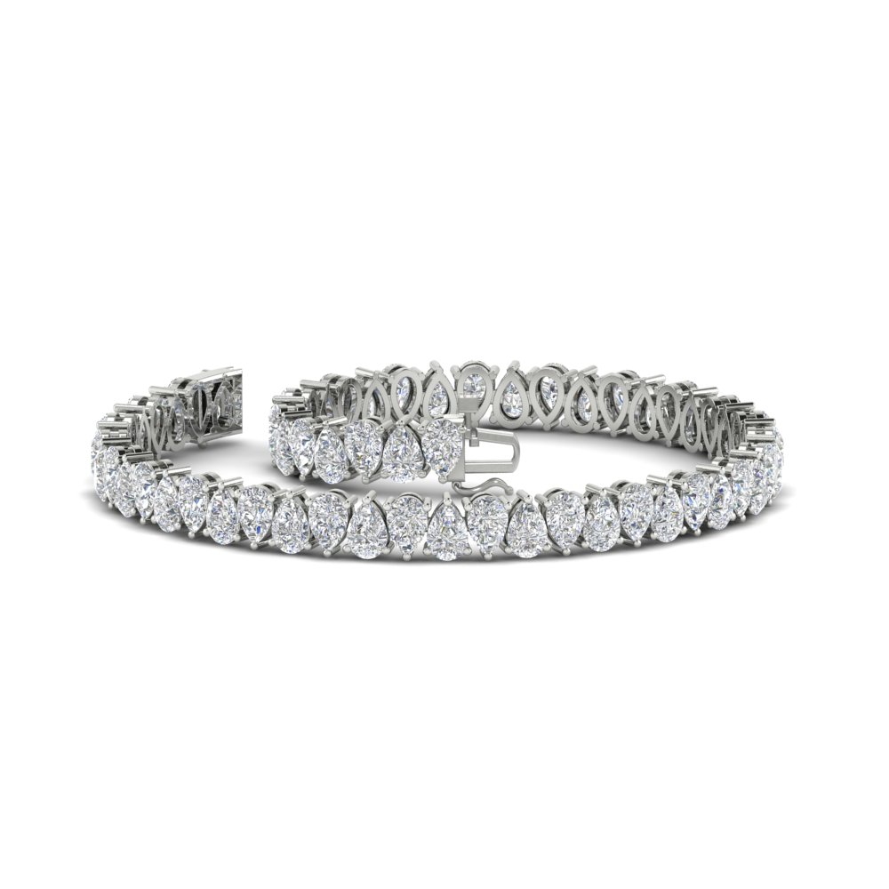 9 Ct Pear Cut Tennis Bracelet with 14K White Gold White Diamond