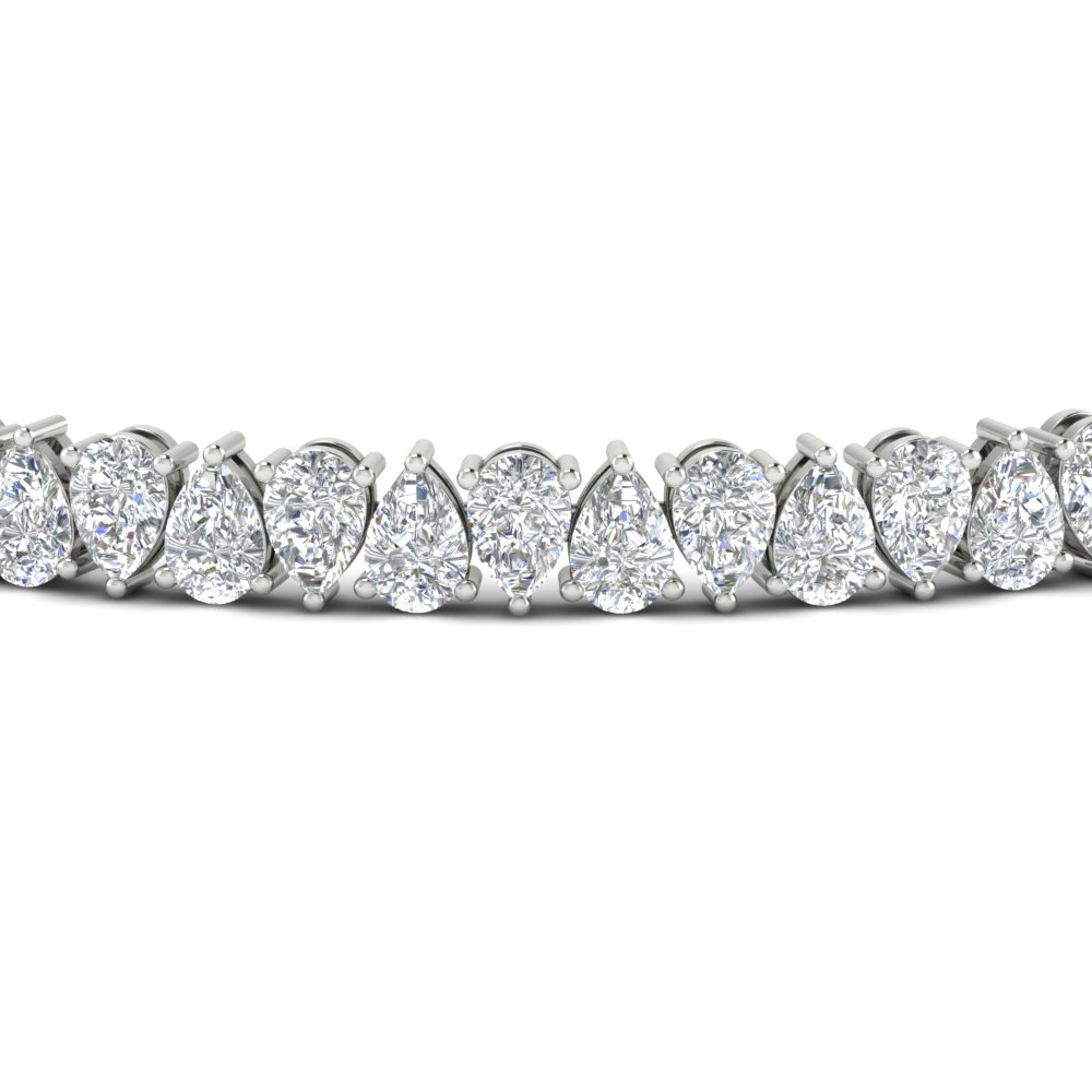 9 Ct Pear Cut Tennis Bracelet with 14K White Gold White Diamond