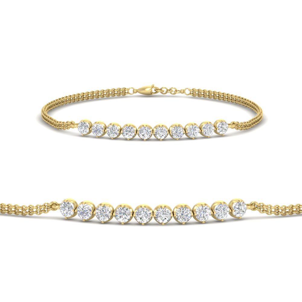half-carat-gold-chain-bar-diamond-bracelet-in-FDBRC10587RO-0.50CT-NL-YG