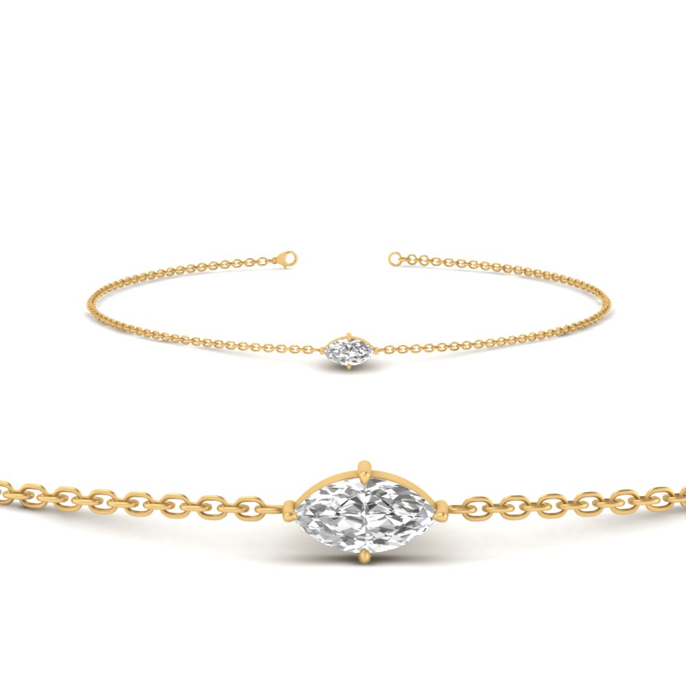 marquise cut diamond chain bracelet in FDBRC11021 NL YG