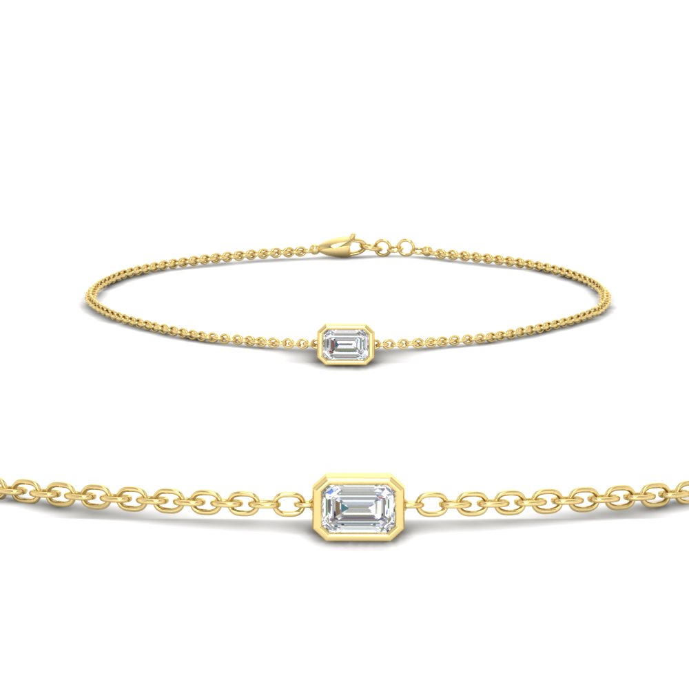 0.25-carat-emerald-cut-diamond-bezel-set-chain-bracelet-in-FDBRC11133EM-0.25CT-NL-YG