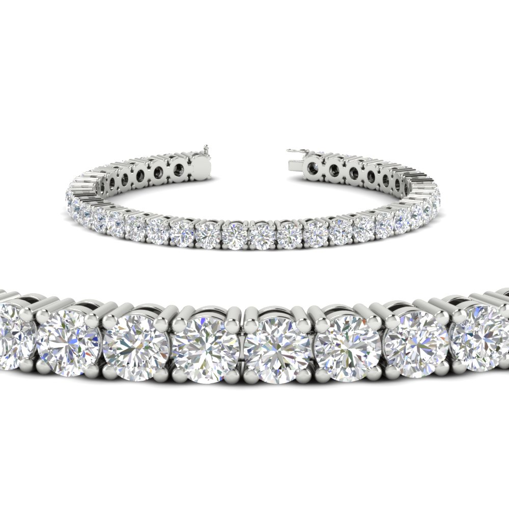 10 Ct. Diamond Tennis Bracelet with 14K White Gold White Diamond
