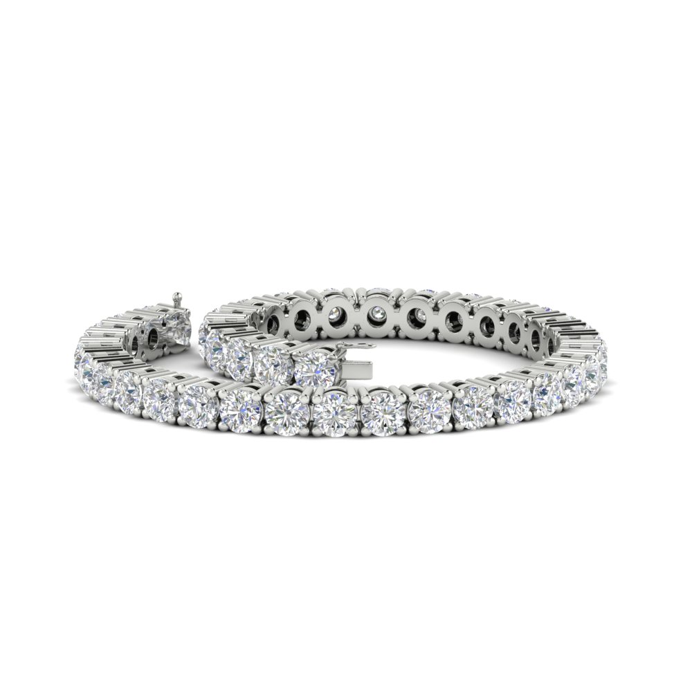 10 Ct. Diamond Tennis Bracelet with 14K White Gold White Diamond