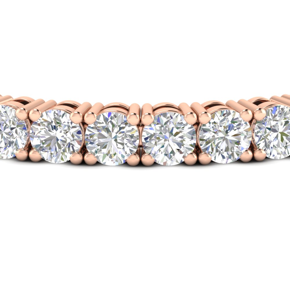 15 Ct. Exclusive Diamond Tennis Bracelet with 14K Rose Gold White Diamond