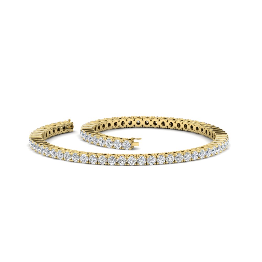 2 Carat Diamond Tennis Bracelet with 14K Yellow Gold White Diamond