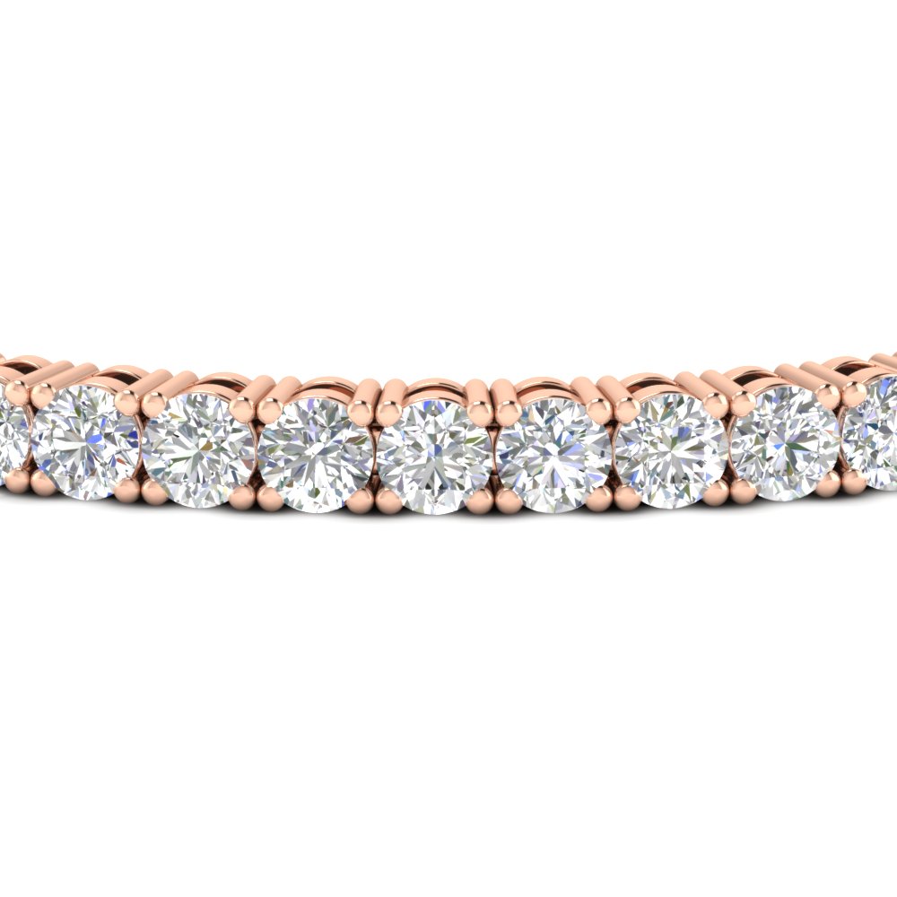 Real Diamond Tennis Bracelet 9 Carat with 14K Rose Gold White Diamond