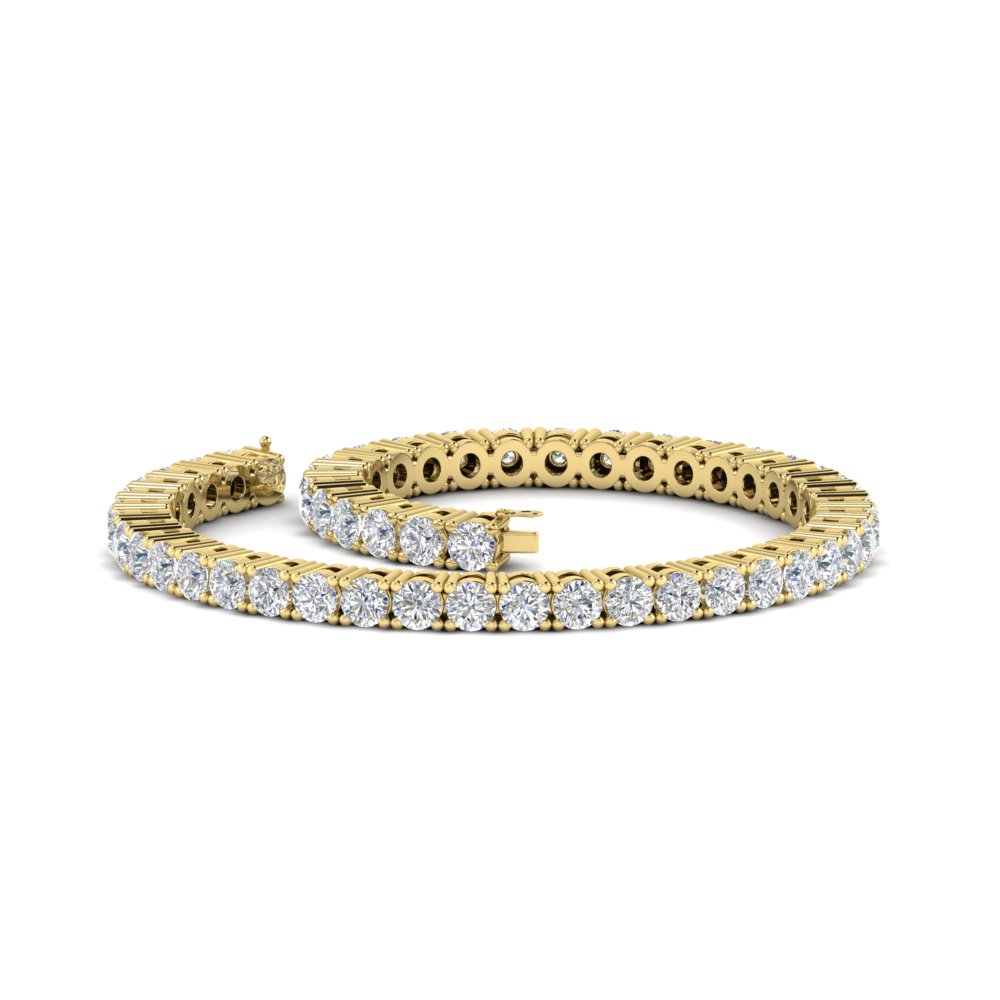 Stylish Tennis Bracelet For Women with 14K Yellow Gold White Diamond