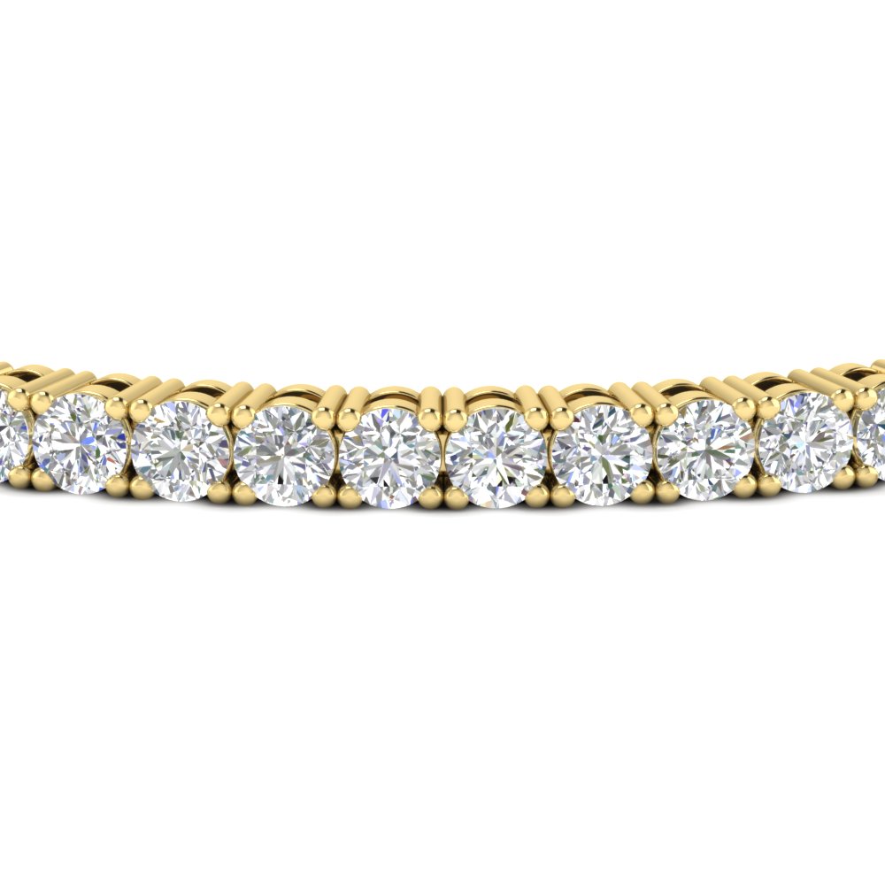 Stylish Tennis Bracelet For Women with 14K Yellow Gold White Diamond