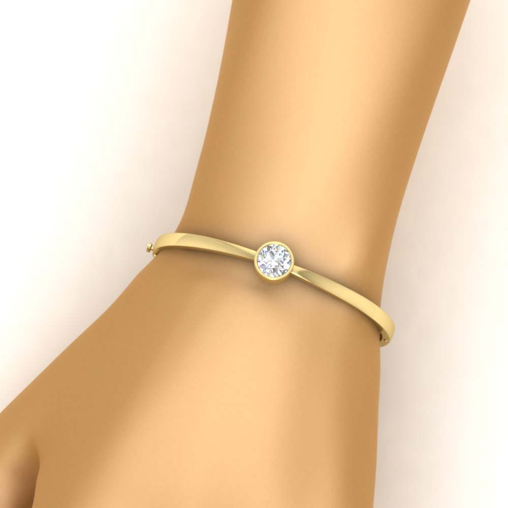 1 Carat Round Diamond Solitaire Bangle Bracelet
