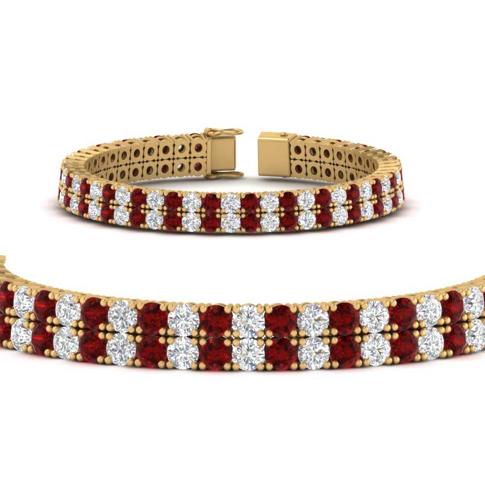 2-row-round-tennis-diamond-bracelet-with-ruby-in-FDBRC9701GRUDRANGLE1-NL-YG