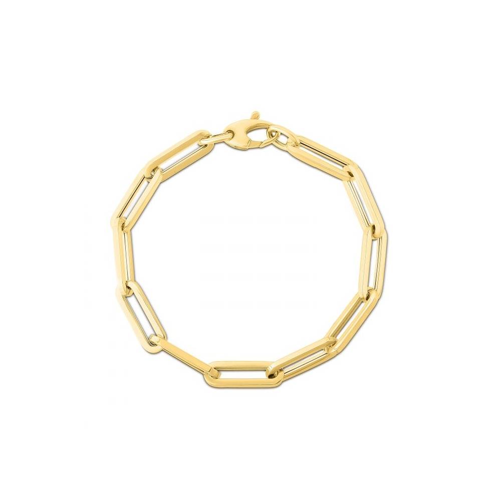 oval rectangular clip gold bracelet in FDBRRC11168ANGLE1 6.1 NL YG