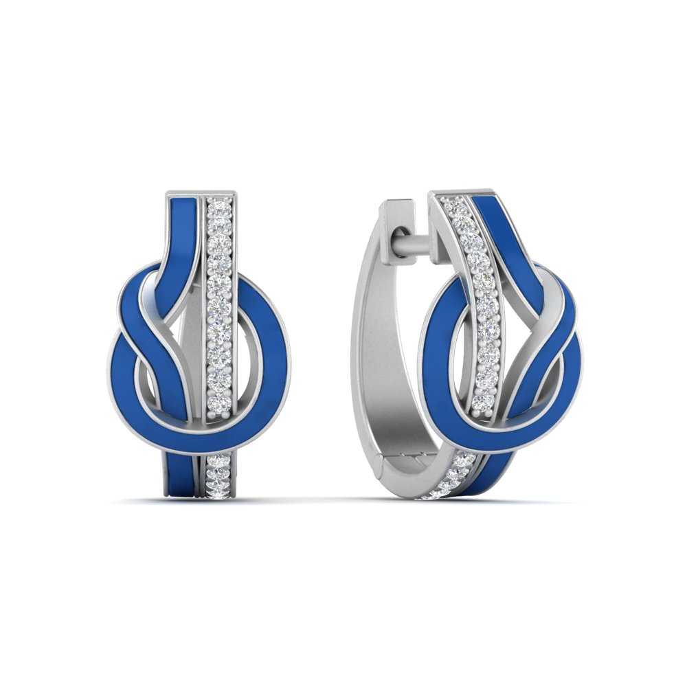 Knot-blue-enamel-with-diamond-small-hoop-earring-in-FDEAR10134ANGLE1-NL-WG
