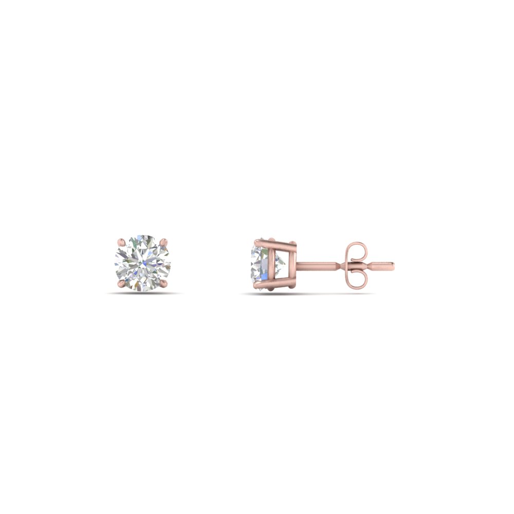 round cut 0.25-carat diamond stud earring-in-FDEAR10411RO-0.12CT-ANGLE1-NL-RG