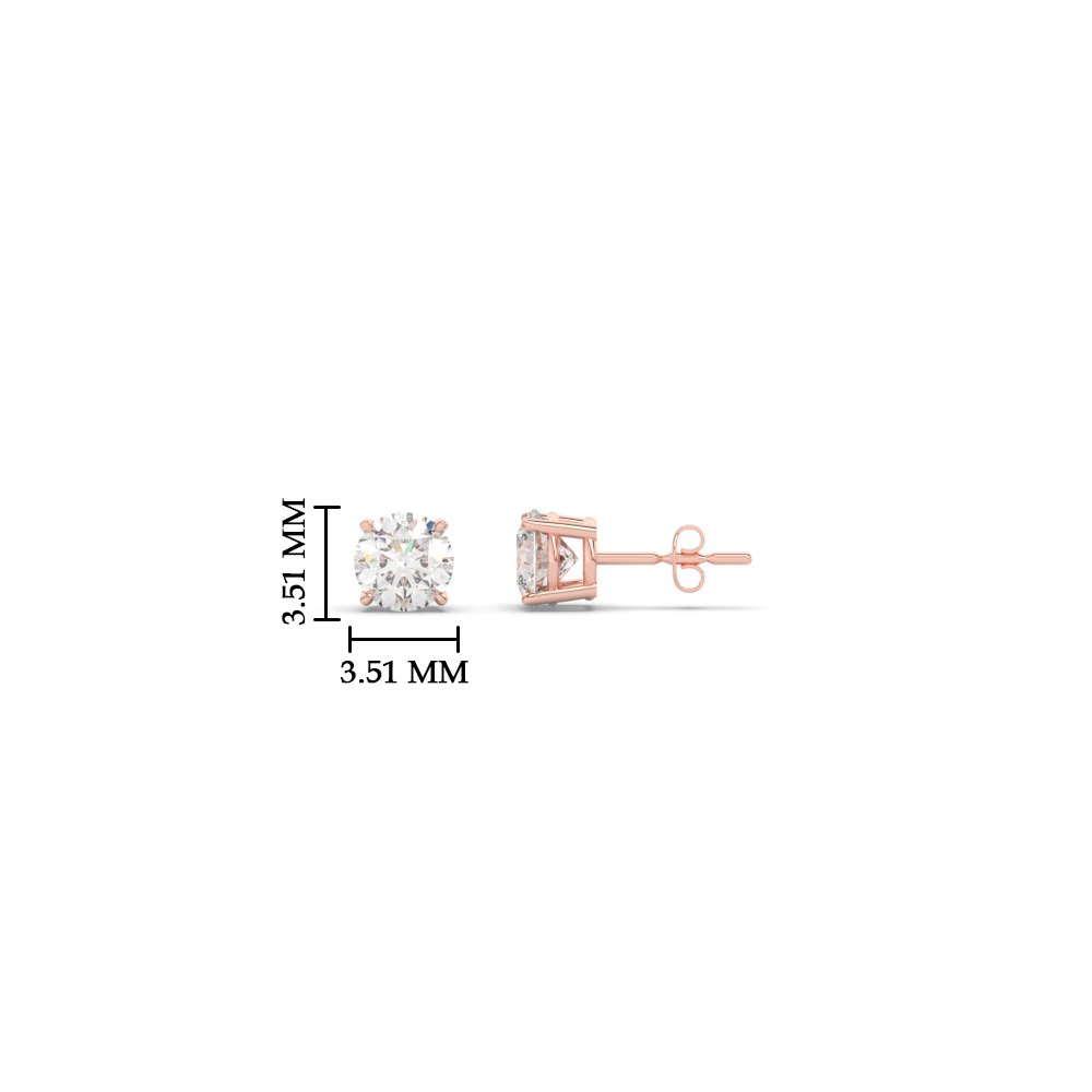 Semi Mount Shaped 0.25 Carat Diamond Stud Earring with White Diamond 14K Rose Gold