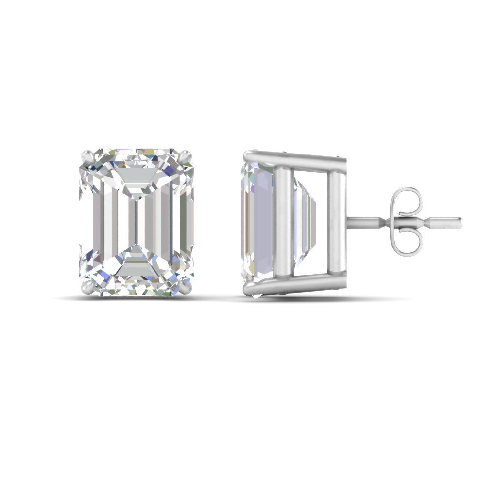 Emerald Cut Lab Diamond Stud Earrings