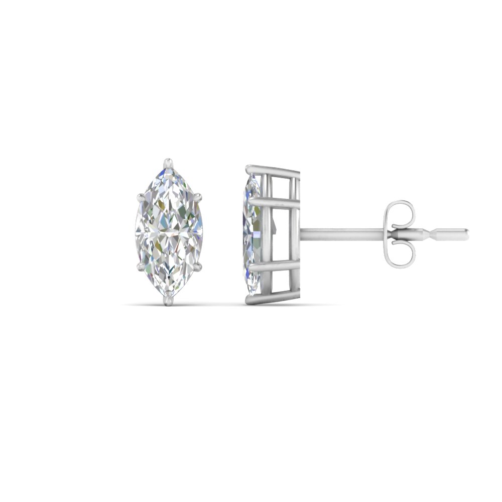 Tiny Diamond Marquise Arch Stud Earrings