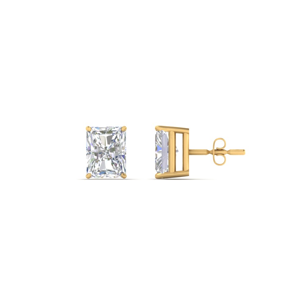 radiant-diamond-basket-stud-earring-one-carat-in-FDEAR10411RA-1.0CT-ANGLE1-NL-YG