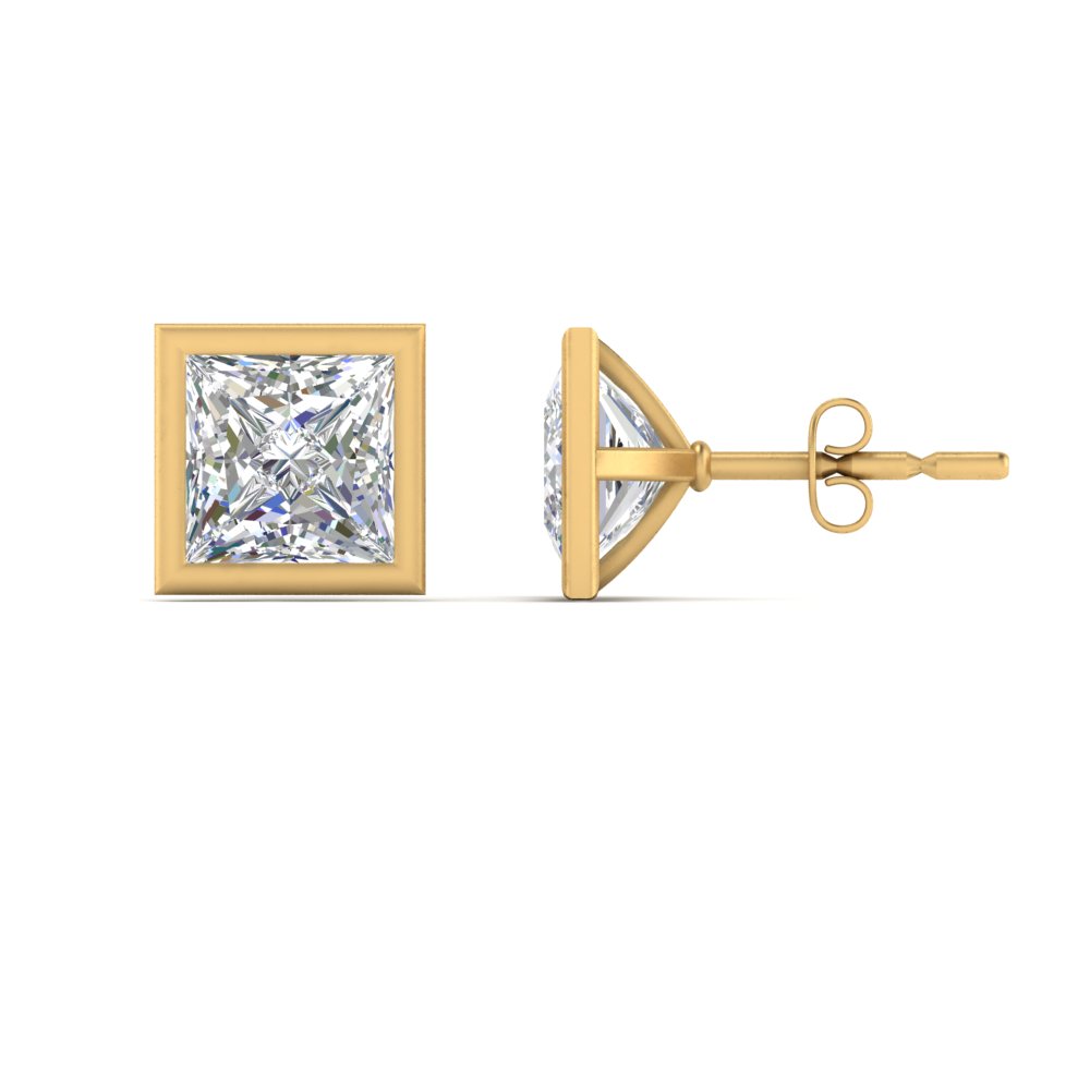 0.71ctw Round White Diamond Stud Earrings in 14KT Yellow Gold