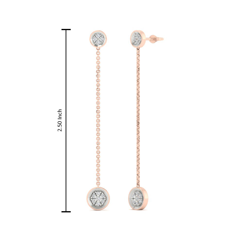 Shop Chain Drop Double Bezel Earring Online