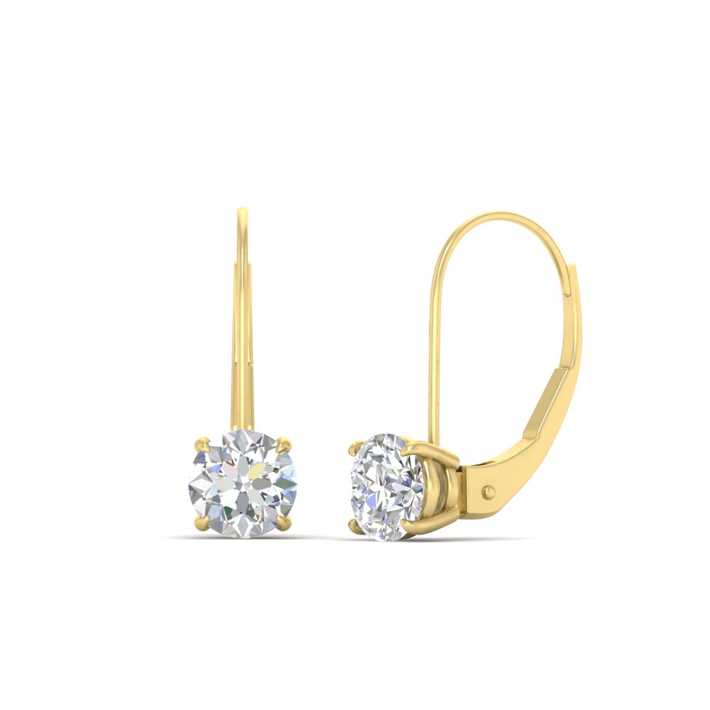 LADIES SOLITARE EARRINGS 2.00CT ROUND DIAMOND 14K WHITE GOLD LADIES SOLITARE EARRINGS 2.00CT ROUND DIAMOND 14K WHITE GOLD