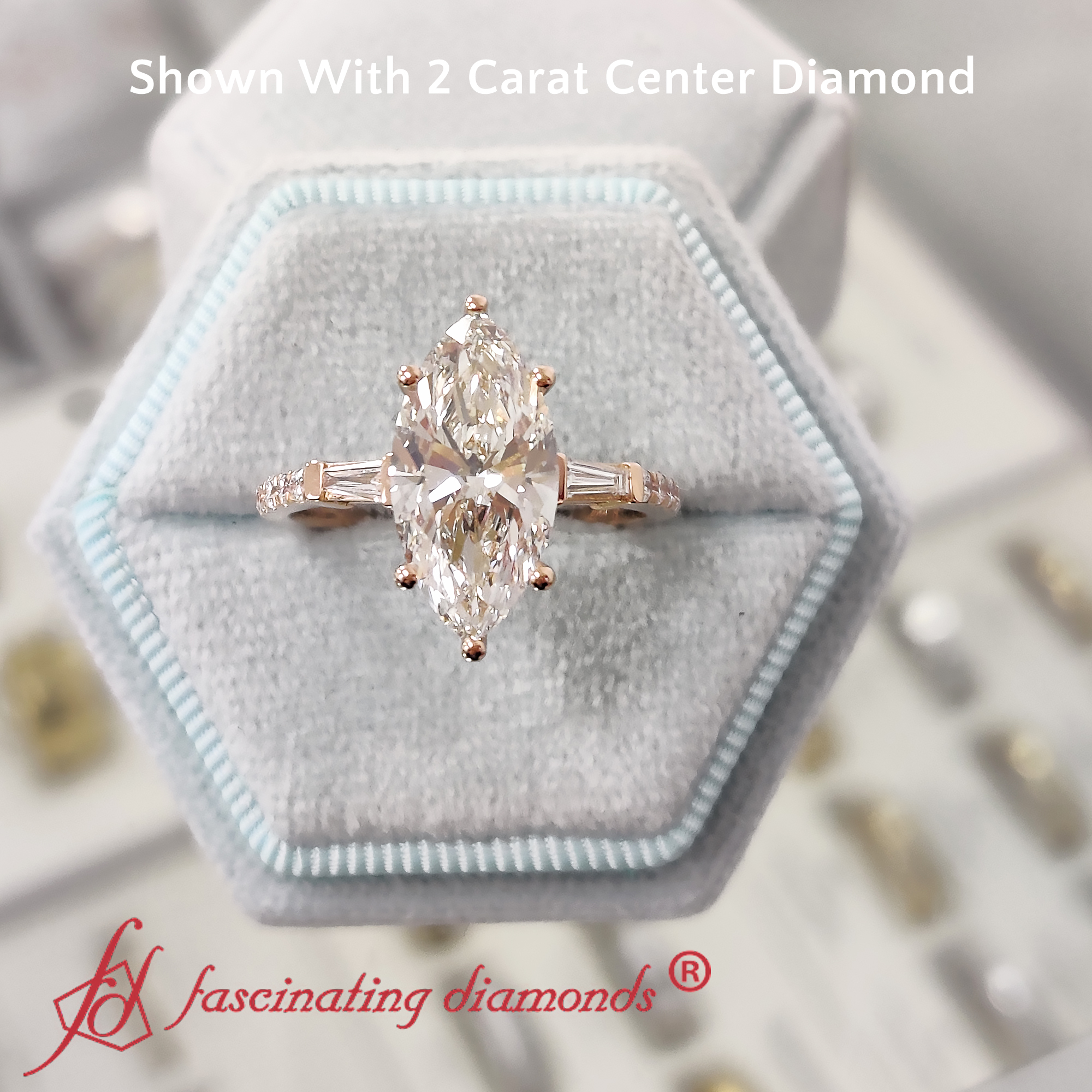 2 carat marquise cut diamond engagement ring in FDENR1801 NL RG